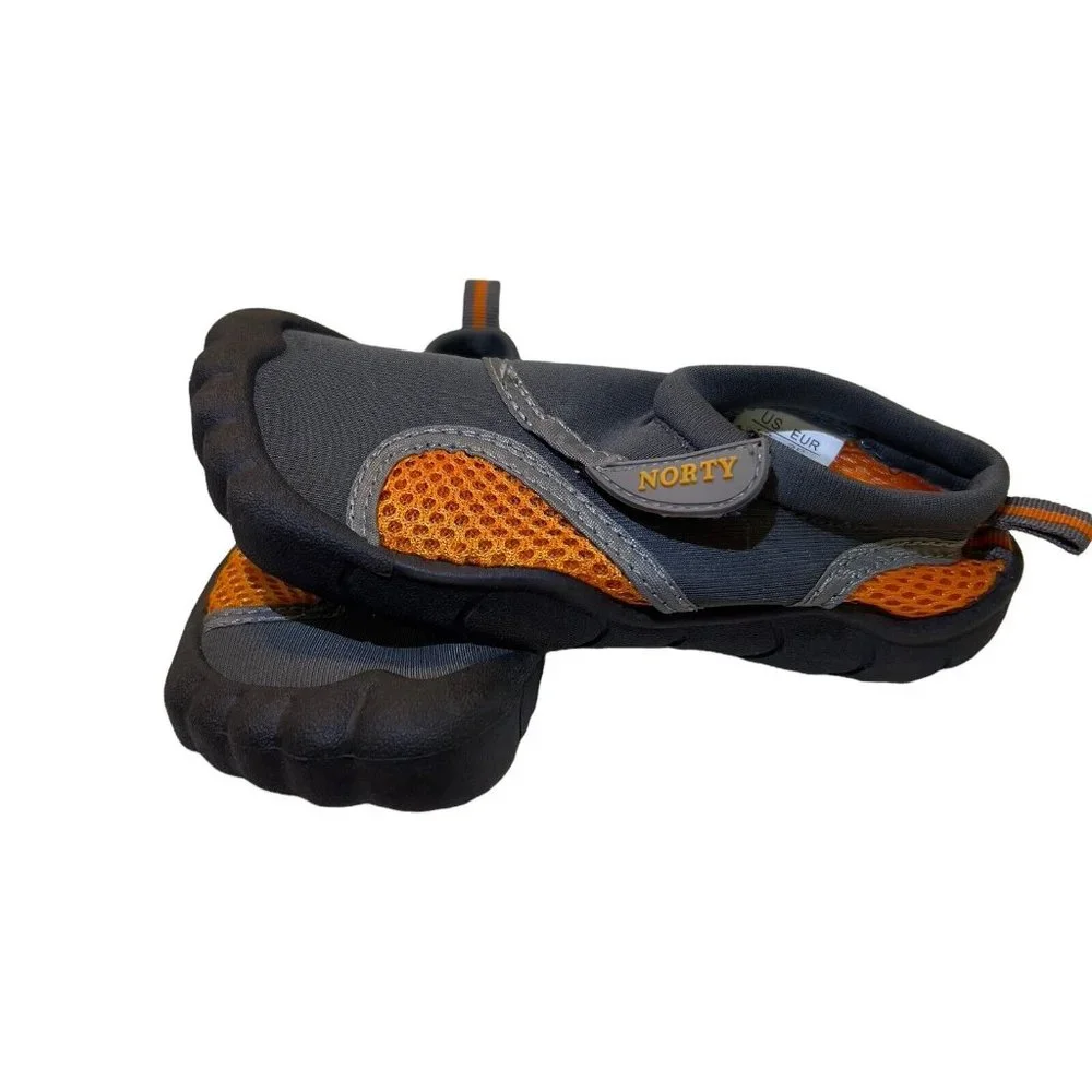 Norty Unisex Barefoot Grey Orange Outdoor Beach sports kids shoes size‎ US 12